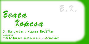 beata kopcsa business card